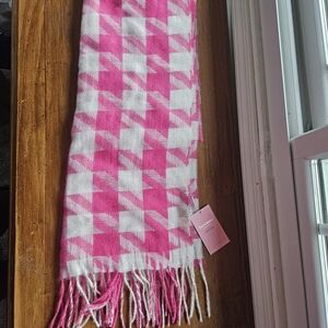Juicy Couture Pink and White Woven Scarf